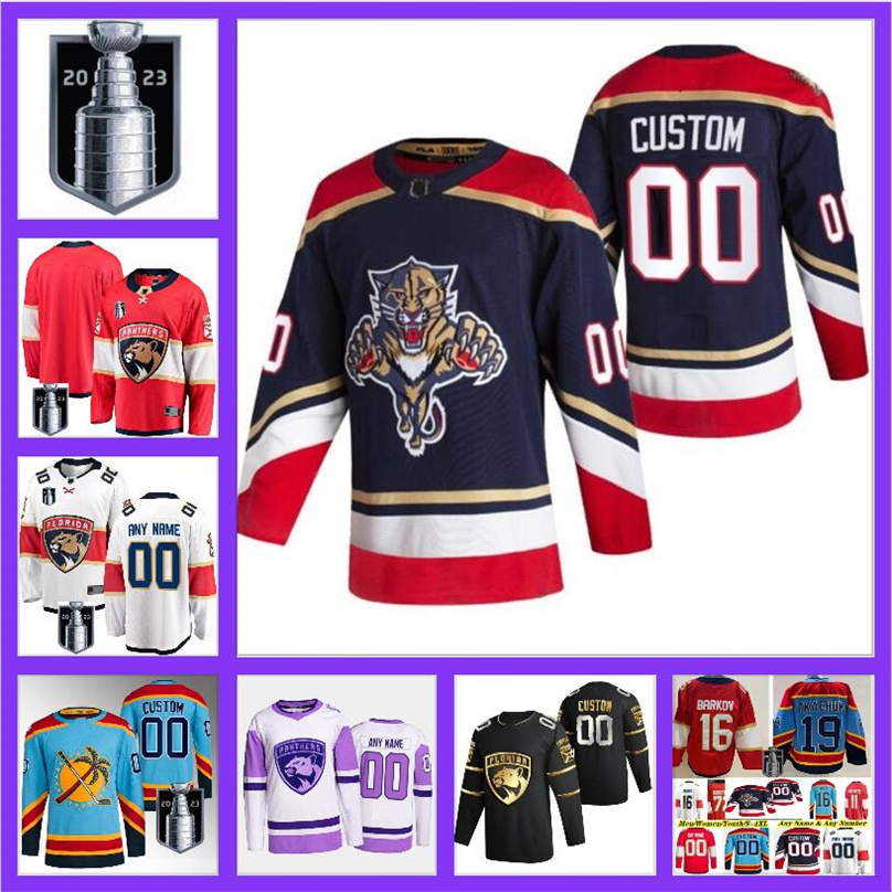 

Stanley Cup Final Hockey Jersey Ice Hockey Matthew Tkachuk Jerseys MNHLQQQQQ Aaron Ekblad Aleksander Barkov Sergei Bobrovsky Navy Blue Red White Stitched For Man, Color