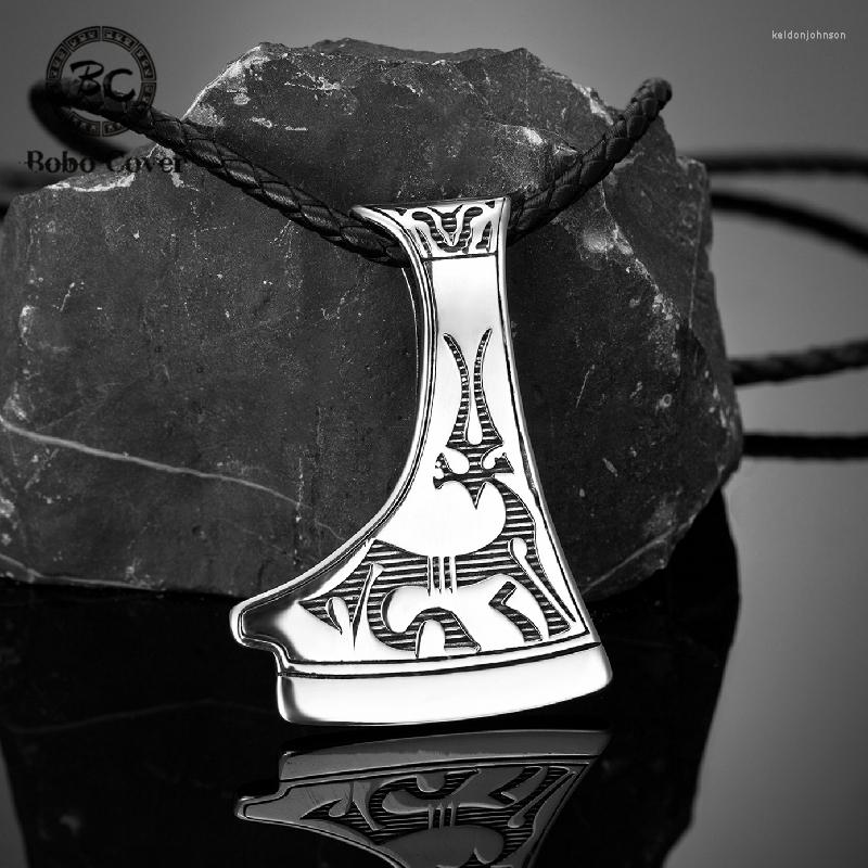

Pendant Necklaces Punk Viking Axe Men Necklace Stainless Steel Nordic Mythology Warrior Satan Goat Amulet Scandinavian Jewelry Male Gifts
