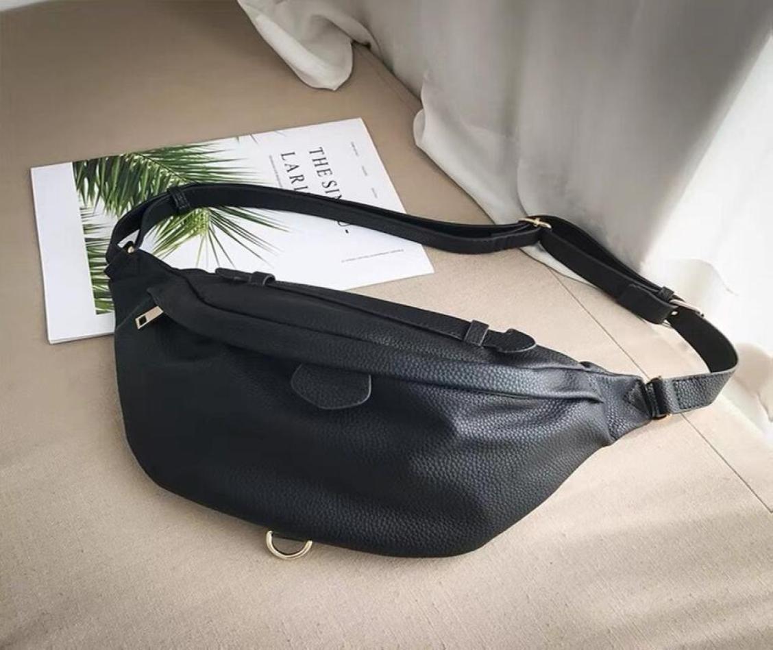 

Empreinte Leather Waist Bags 2 Colors Black White Blue Flower Imprinted Soft Leathet Microfiber Lining Double zipper sealing Class8542111, Sky blue