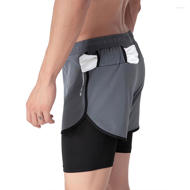 

Men's Shorts Men's Summer 2 In 1 Double Layer Fast Dry Sport Running Workout M-6XL Plus Fitness Outdoor Sports Clothing, Black
