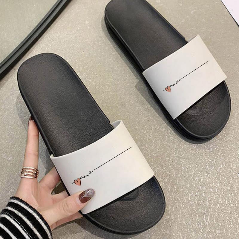 

Slippers Gift For Mother Pink Love Heart 2023 Summer Fashion Open Toe Flip Flops Aesthetic Indoor Bedroom Home Shoes Ladies, 1752
