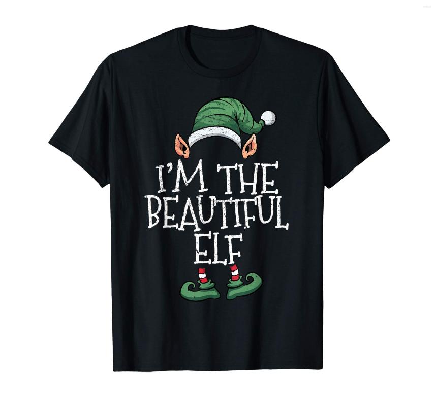

Men' T Shirts I'm The Beautiful Elf Matching Family Group Christmas T-Shirt-Men' T-Shirt-Black, Men-darkpurple