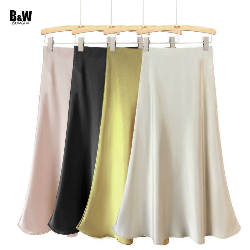 

Long Acetic Acid Satin Traceless Waist Fishtail Skirt 2023 New Elastic Waist Wrap Hip Long Dress Silky Slim Skirt, Black3