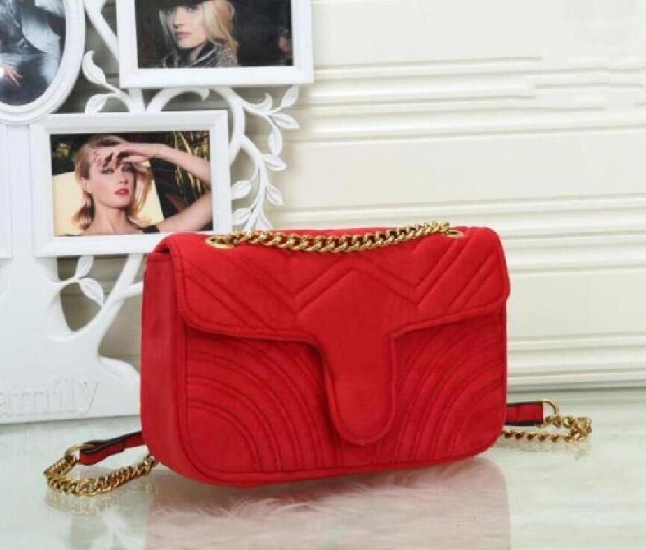 

Red Top quality handbag Marmont velvet bags Gold Chain handbags women famous brands shoulder bag Luxurys Designers Bags purses cha2777990