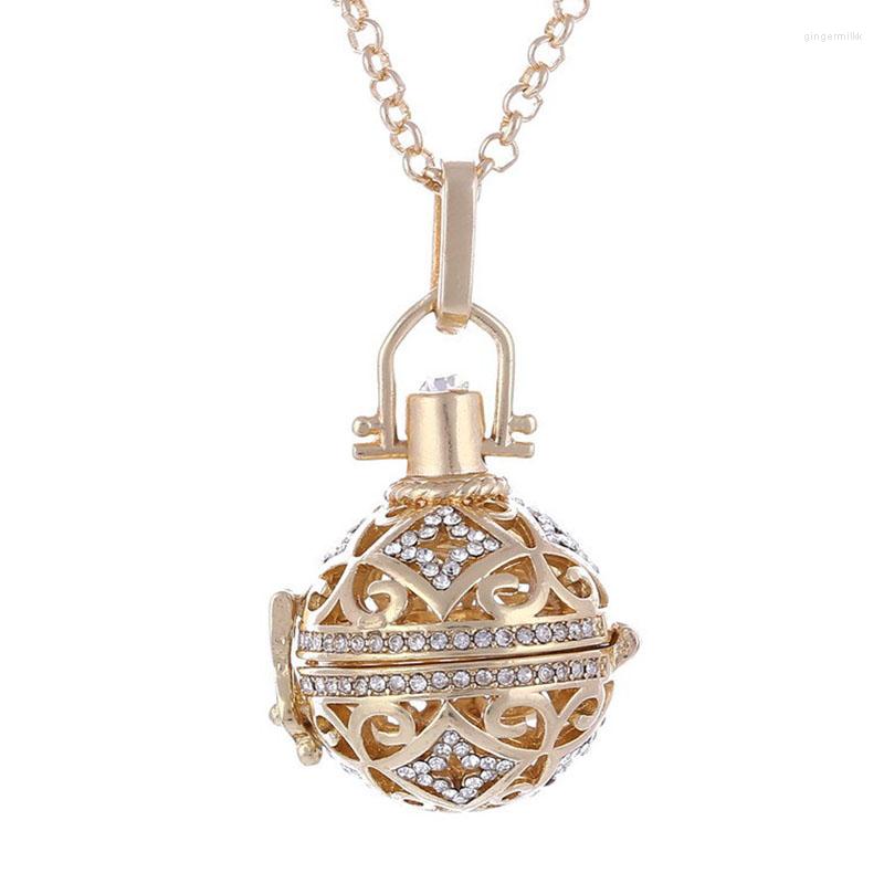 

Chains Charm Womens Pregnant Pendant Ball Necklace Long Chain Cage Gift