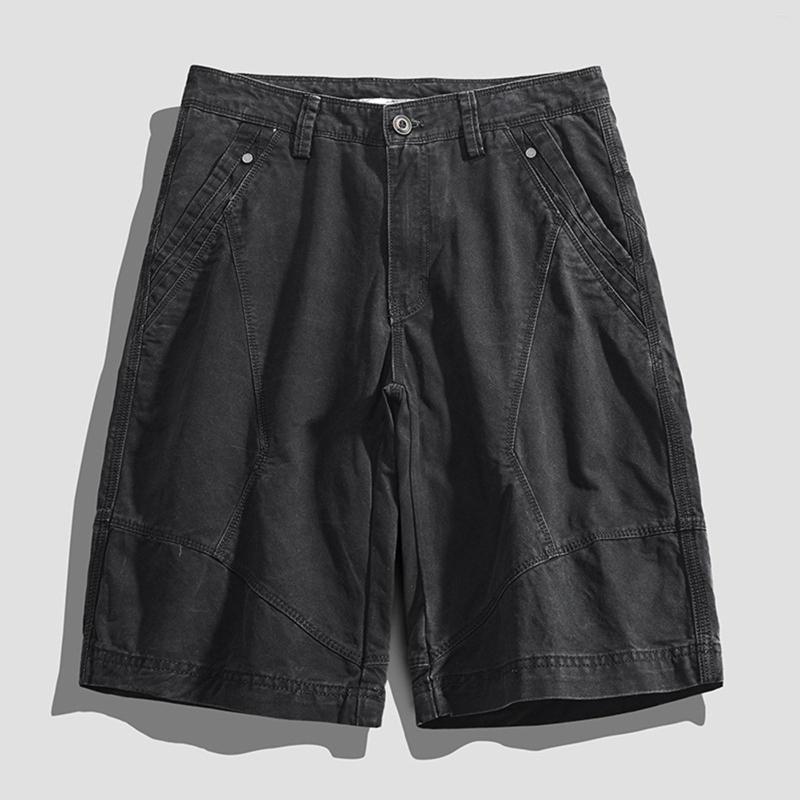 

Men's Shorts Mens Solid Color Simple Cotton Fashion Stitching Overall Pants Tie Band, Black