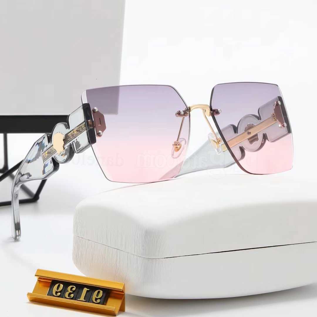 

Sunglasses Designer Luxury Summer Outdoor Various Style with Box for Women Mens Transparent Frameless Square Letter Sun Glasses Eyewear Beach Shades Frame Goggles