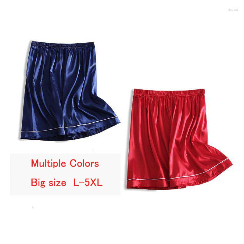 

Men's Sleepwear Satin Men Pajama Shorts Summer Sexy Silk Elastic Waist Short Pants Casual Breathable Bottoms Underwear Sleeping, Black