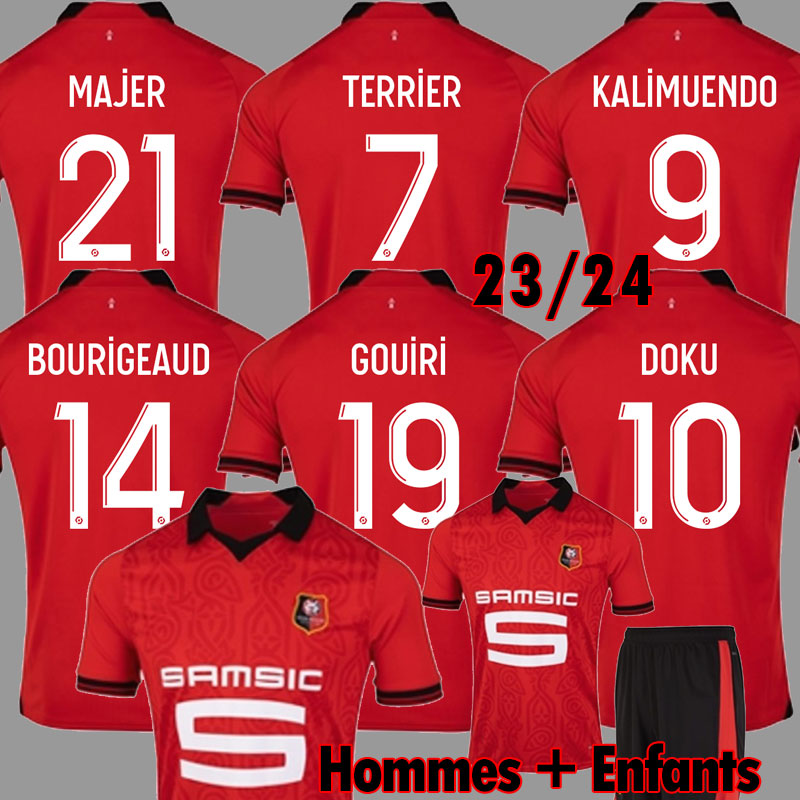 

23 24 Stade Rennais soccer jerseys GOUIRI Player Version Rennes TERRIER BOURIGEAUD KAMALDEEN KALIMUENDO HOME maillots de foot 2023 2024 DOKU Football shirt KIDS
