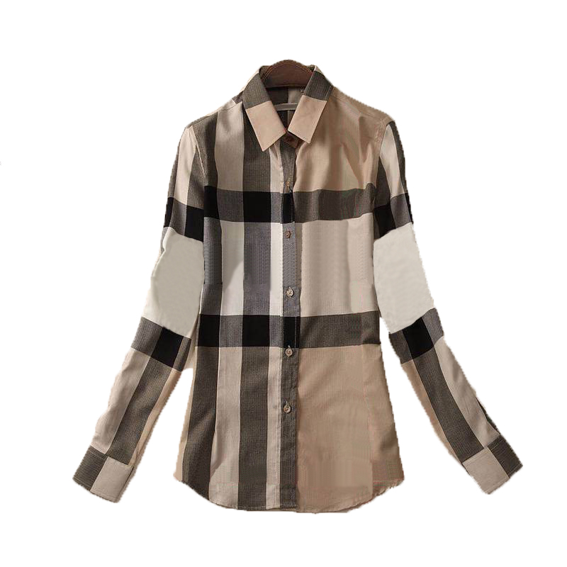 

Womens Designer Blouses Tees Lattice letters Double Letter Clothes Quality Parisian style Embroidery Tshirts Womens Long Sleeved Shirt Top SIZE M-XXXL, #02