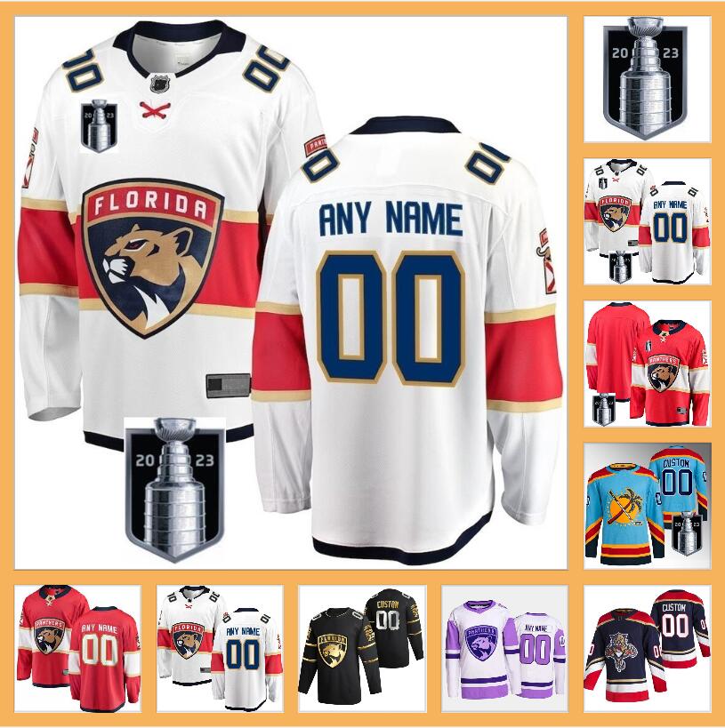 

Stanley Cup Final Hockey Jersey Ice Hockey Matthew Tkachuk Jerseys MNHLPPP Aaron Ekblad Aleksander Barkov Sergei Bobrovsky Navy Blue Red White Stitched For Man, Color