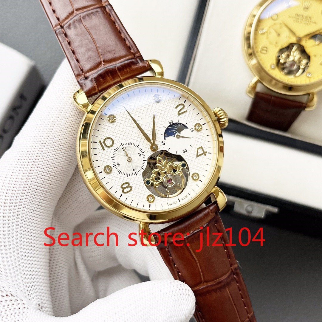 

LLS Men's mechanical watch, multifunction, sapphire crystal, automatic mechanical movement, stainless steel case, 42 mm, high quality clone,tt