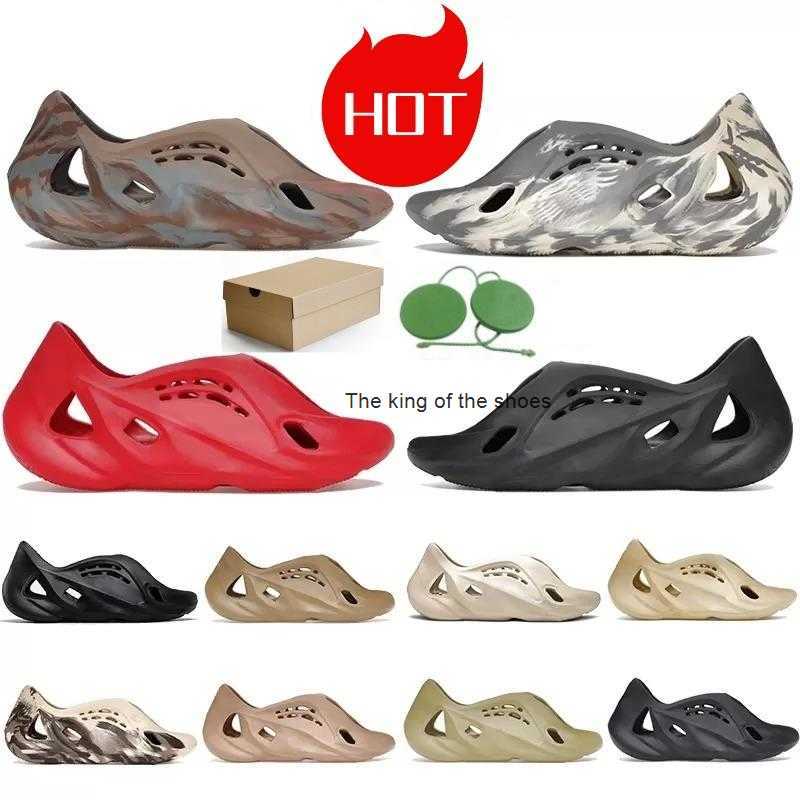 

With Box With box 2022 men designer foam runner sandal mens summer indoor pantoufle outdoor Non-slip slippers moon grey onyx slides woman us