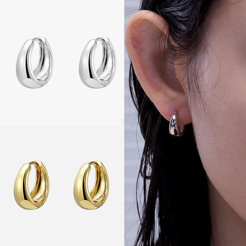 

Hoop Earrings & Huggie Fashion Mini Gold Silver Color For Women Metal Small Circle Geometric Round Party Girl Wedding JewelryHoop