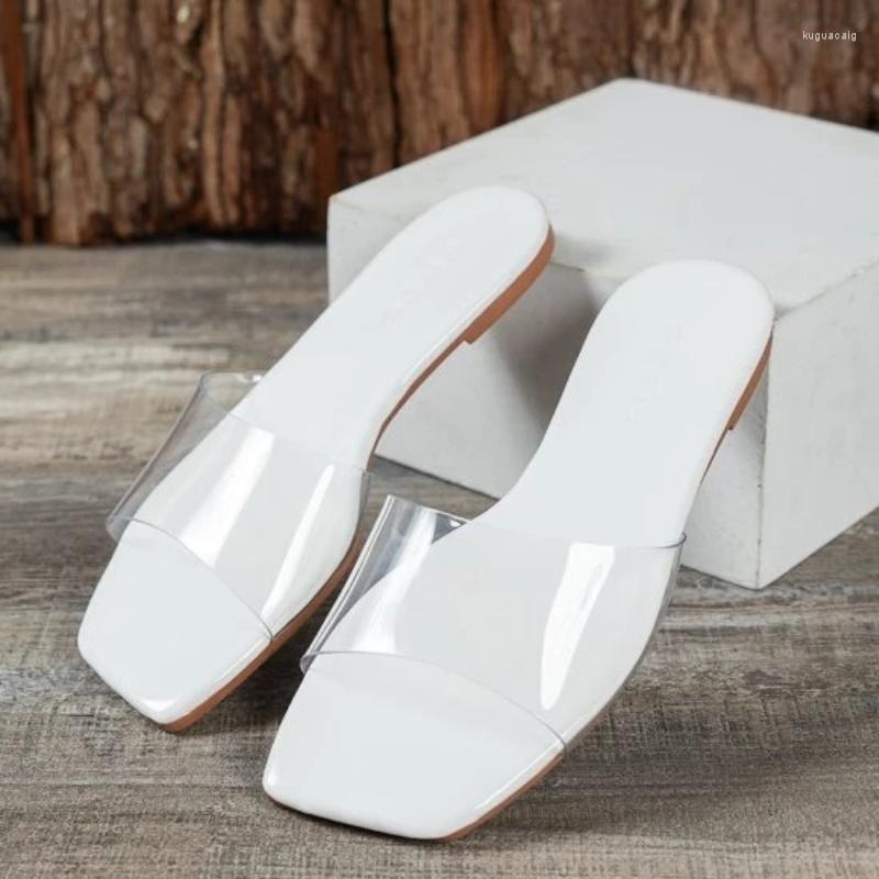 

Sandals Women's Minimalist Single Band Clear Strap Transparent Fashion Casual Flats Summer Open-Toe Outdoor Light Beach Slides, Beige