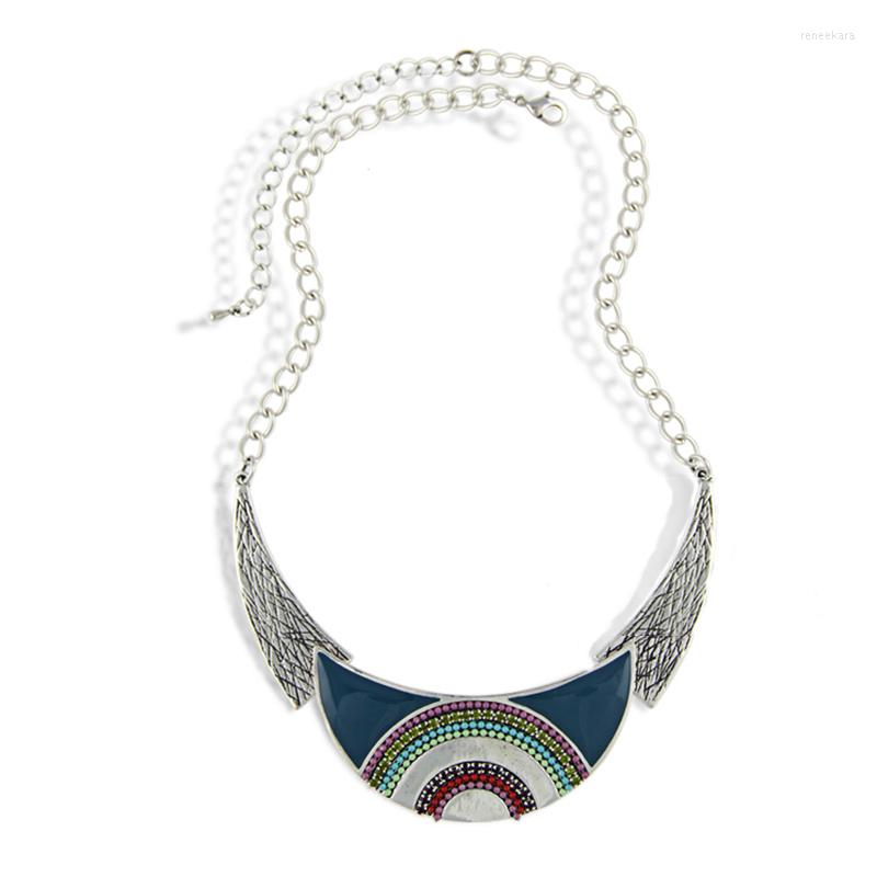 

Chains HONGYE Fashion 2023 Moon Collars Vintage Ethnic Colorful Enameling Beads Statement Choker Necklaces For Women Retro Jewelry