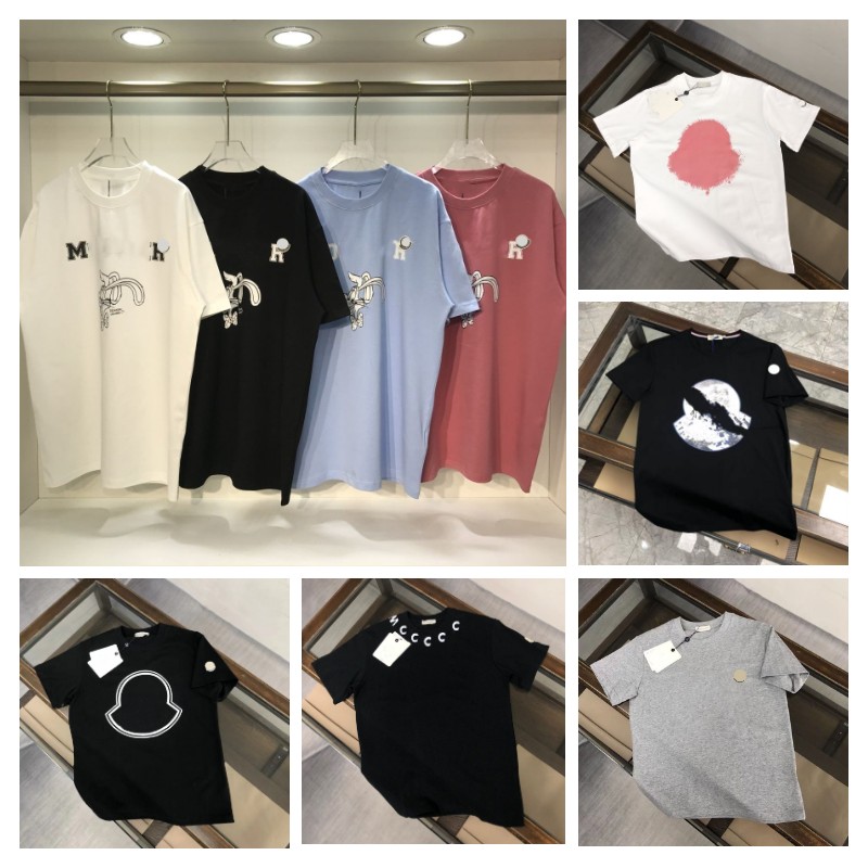 

Mens Designer T Shirt For Men Womens Monclair Shirts Fashion tshirt With moncleir Letters Cuff Logo Casual Summer Short Sleeve Man Monclers Tee Woman Clothing