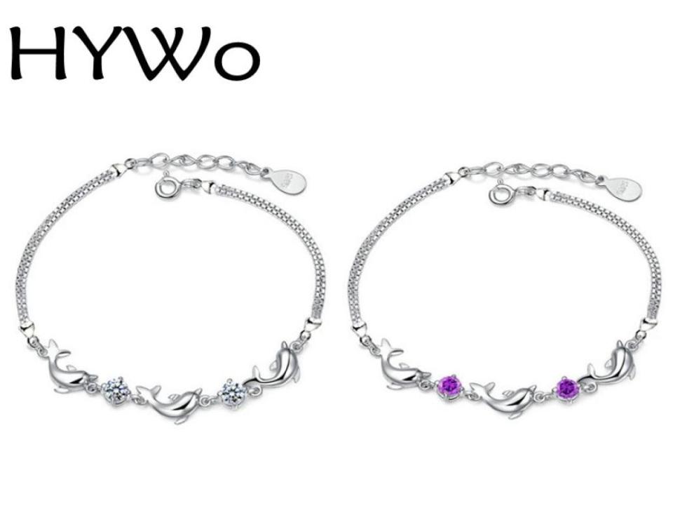 

HYWo shop unique DIY 925 Silver zircon crystal dolphin bracelet for fashion women gift pulseras factory direct special whole4181029