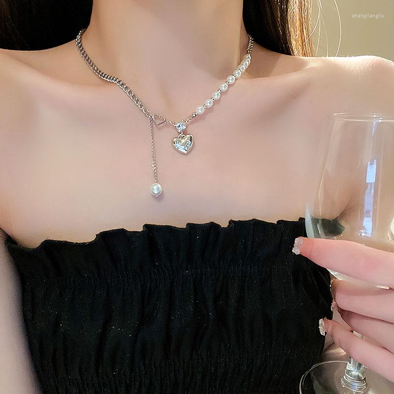 

Chains Arrival Fashion Women Necklaces Trendy Metal Pearl Love Five-pointed Star Sweet Mori Clavicle Chain Pendant Jewelry
