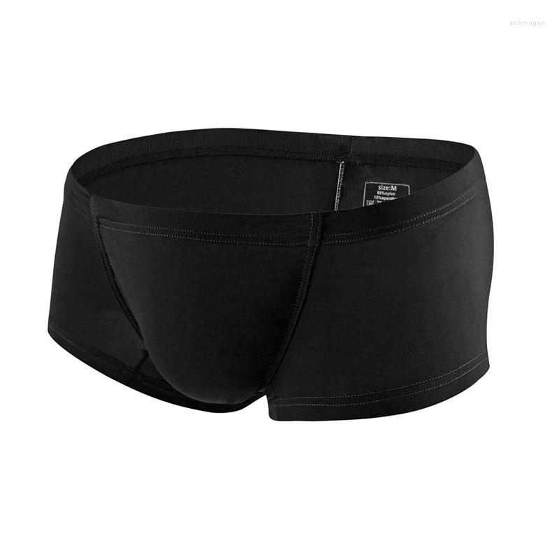 

Underpants Mens Underwear Ice Silk Boxer Men's Solid Color Thin U Convex Sexy Plus Size Low Waist Boxers Men, Black
