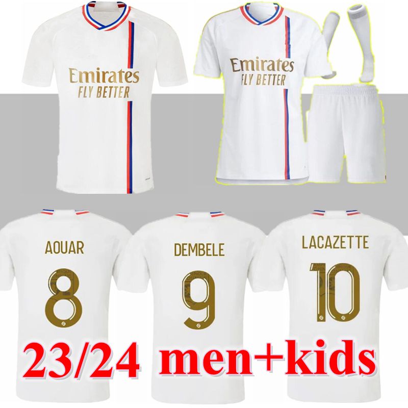 

23 24 Maillot Lyon 2023 2024 Soccer Jersey TOKO EKAMBI CHERKI AOUAR HOME 4th L.PAQUETa DEMBELE Denayer Ndombele digital Kadewere football, Blue