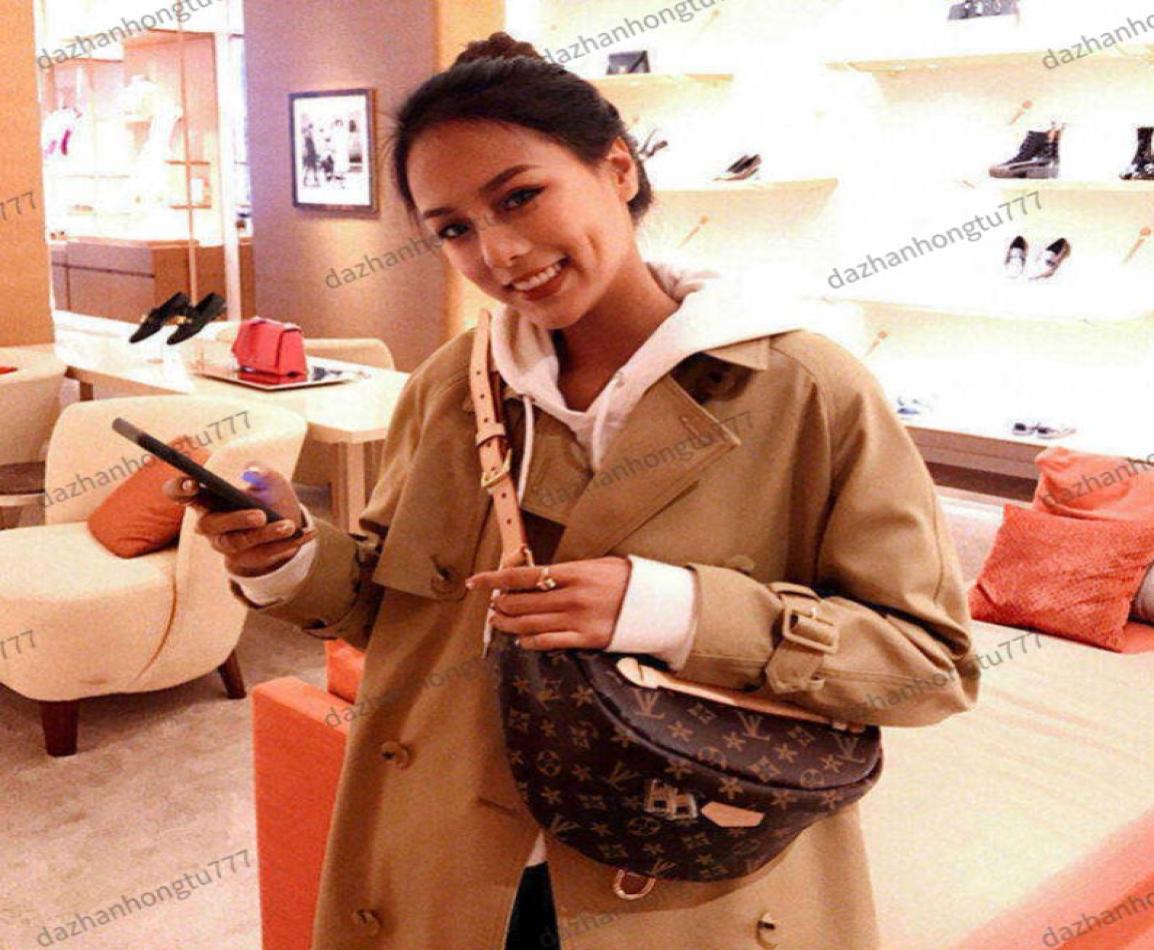 

Top Quality Bumbag Cross Body Designer Shoulder Bag Brown Flower Luxury Genuine Leather Waist Bags Temperament Fanny Pack Bum M8706759047, Peach