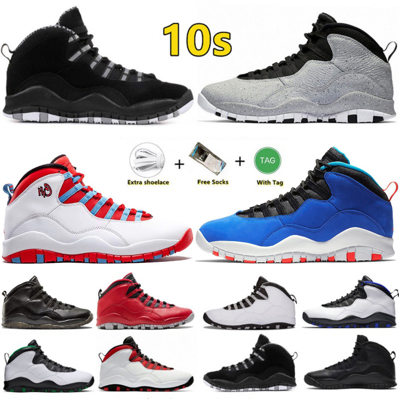 

10 10s Mens Basketball Shoes Chicago Black White Cement linen Orlando Seattle Steel Grey Westbrook Drake Huarache Light Men Trainers Sports Sneakers 40-46, Color#2