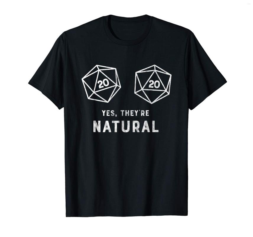 

Men' T Shirts Yes They're Natural 20 D20 Dice Funny RPG Gamer Shirt-Men' T-Shirt-Black, Men-darkpurple