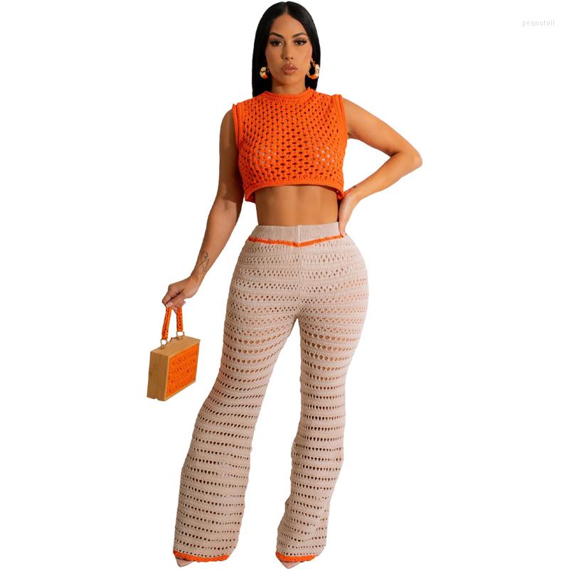 

Ethnic Clothing Top And Pants Outfit Africa Two Piece Set Of Women's Fashion Knitted Hand Hook Outdoor Sport Leisure Suit For Women