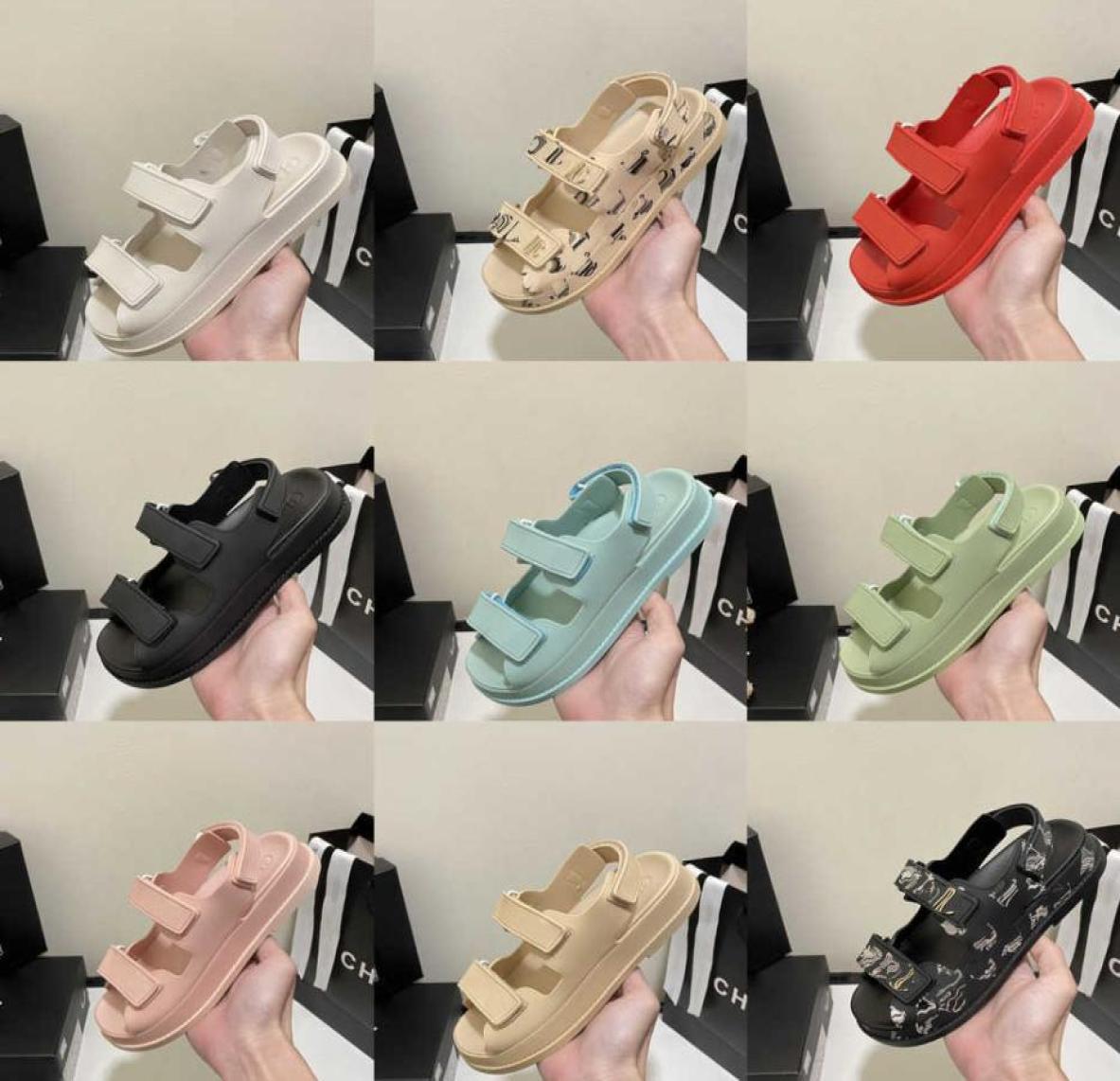 

2022 Slingback Platform Jelly Sandals Walker Chunky Slippers Shoes for Women Fisherman Sandal Slide TPU Rubber Double G Slides Fli7965087, Pink