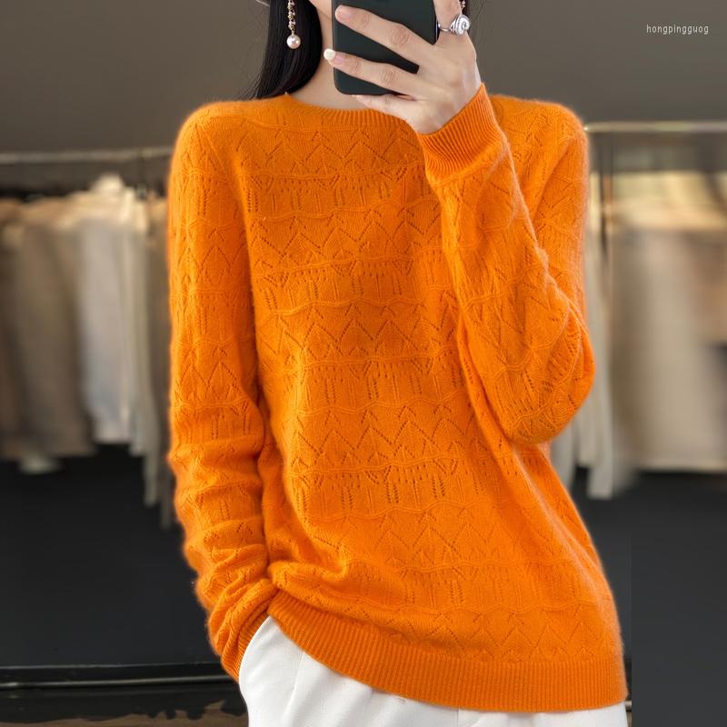 

Women's Sweaters Autumn Winter Woman's Sweater Female Pullover Long Sleeve O-Neck Jumper Hollow Clothing Wool Knitted Tops Large Size, Changchunhualan