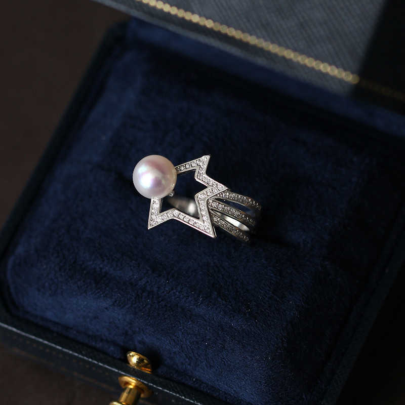 

Designer famous brandComet Ring S925 Silver Tiffay Series Pearl Earstuds Pendant Set Semi finished Jewelry