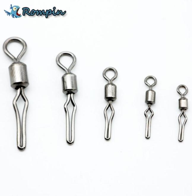 

Rompin 50pcslot Swivel with side line clip fishing tackle fishhooks fishing connector fishing swivels with snap size 2 4 6 8 101037080