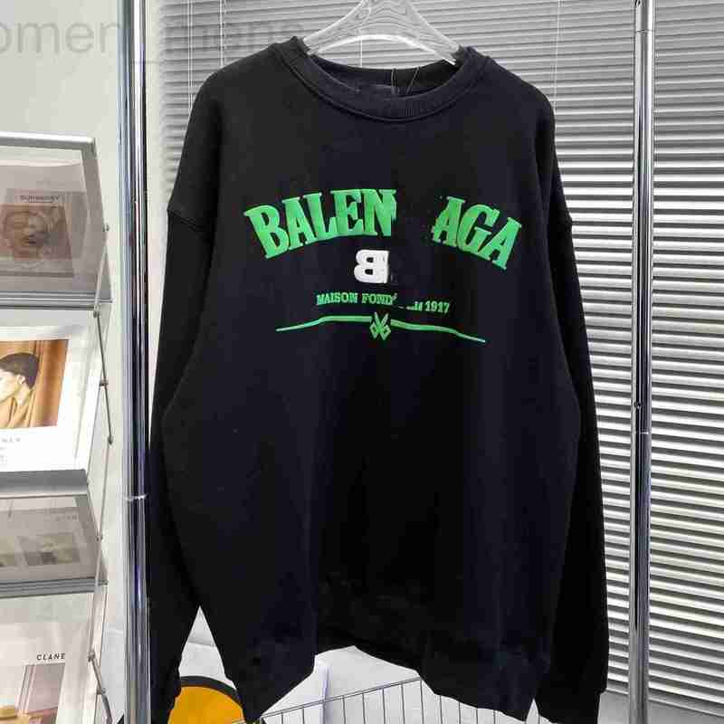 

Women' Hoodies & Sweatshirts designer Swtshirts ris grn spring style color trast ing round neck Pulr Swter leisure simple men' and women' N37C, Green