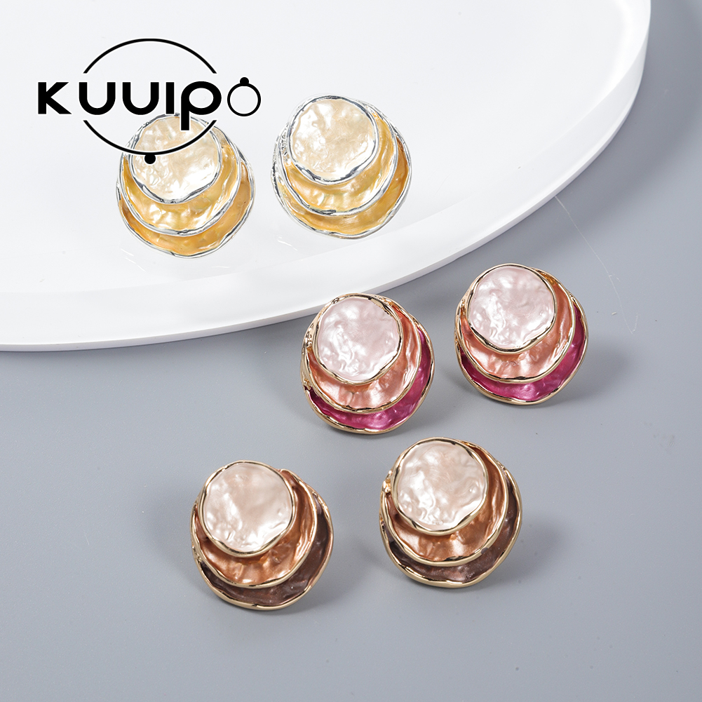 

New in Earrings Circular Layered Exquisite Purple Trendy Beauty Jewelry Earings Unique 2023 Ear Statement Stud Earring for Women