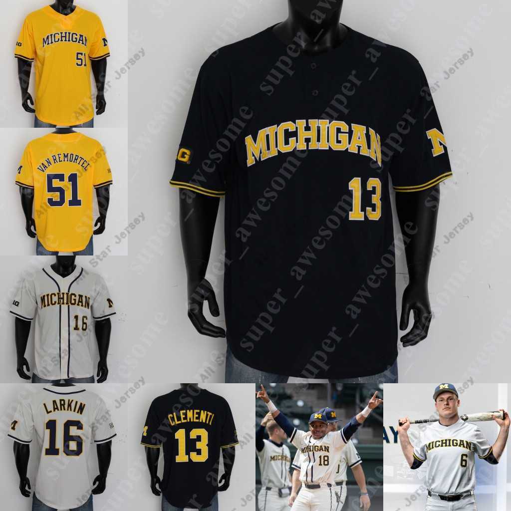 

Baseball Jerseys Baseball Jerseys Michigan Baseball Jersey Jimmy Obertop Christian Molfetta Benjamin Sems 15 Clark Elliott Tito Flores Griffin Mazur Riley, White stripe