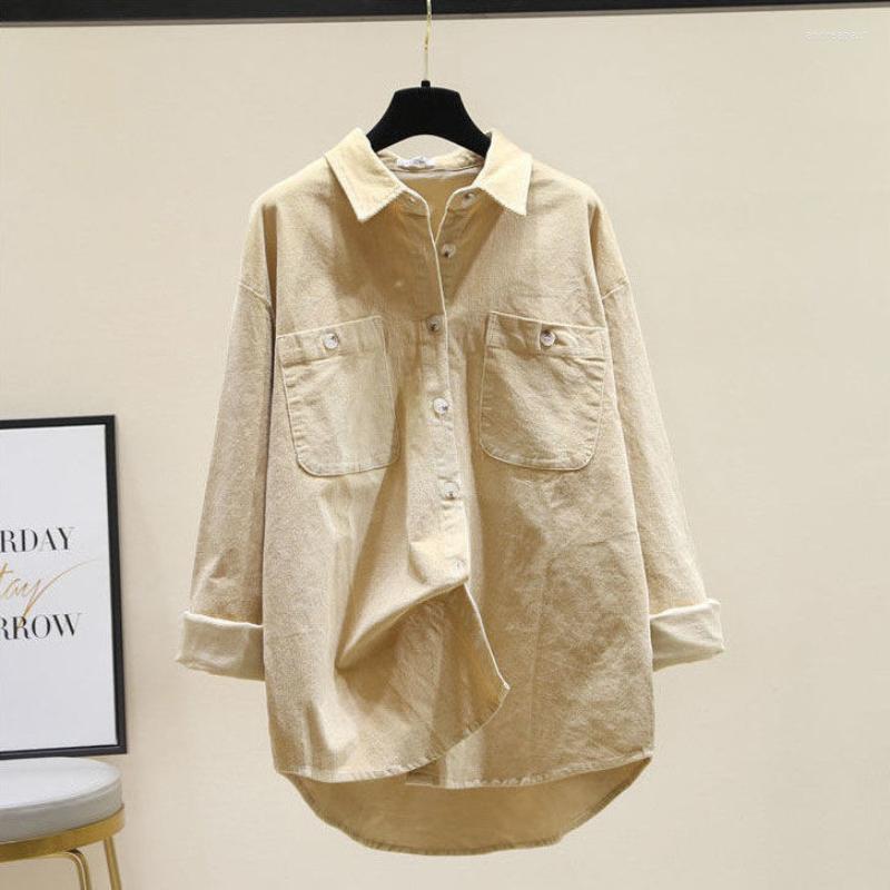 

Women's Blouses Stylish Button-Down Shirts Women Elegant Cotton Long Sleeve Casual Tops Summer 2023 Oversized Korean Fashion Clothing, Coffee