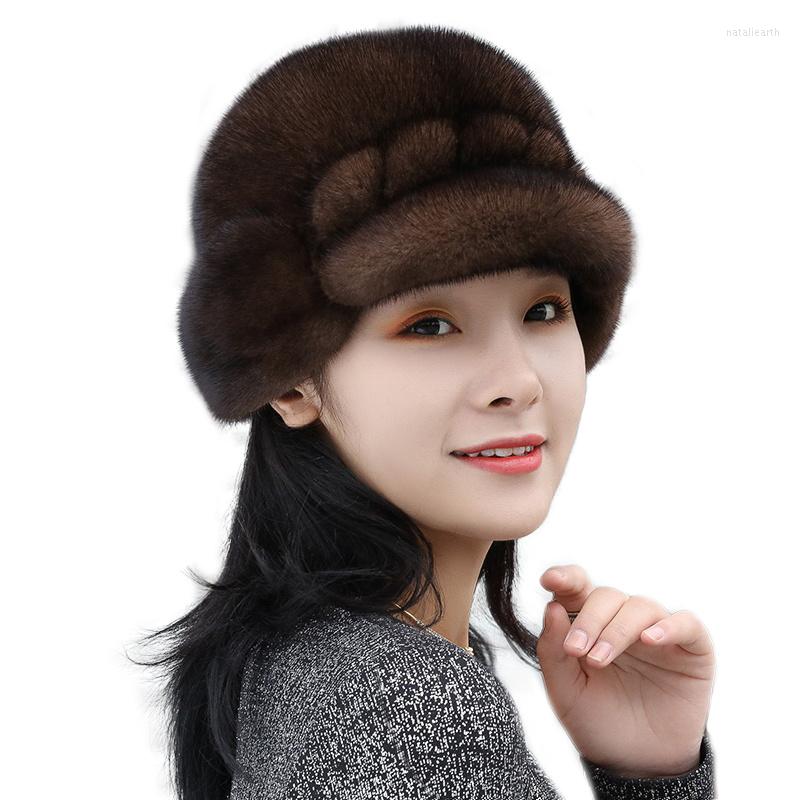 

Ball Caps 2023 Women Winter Luxury Real Bomber Hat Natural Warm Cap Girls Quality Soft Genuine Hats, Caps d