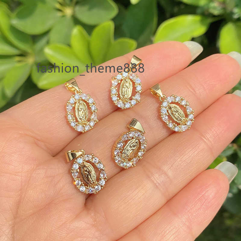 

Multiple Gold Filled Iced Out Virgin Mary Zircon Jewellery DIY Making Pendant