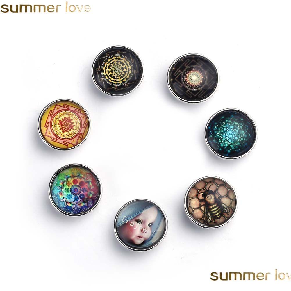 

Charms Retro 20Pcs/Lot 20Mm Different Flower Glass Snap Button Charm Fit Bracelet Bee Baby For Jewelry Making Diy Accessories Drop D Dh2Jn