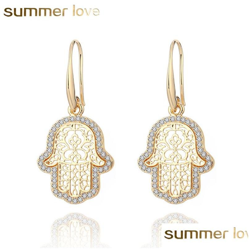 

Dangle Chandelier Fashion European And American Charm Drop Earrings For Women Arrivals Hollow Fatima Hand Pendant Delivery Jewelry Dhex9