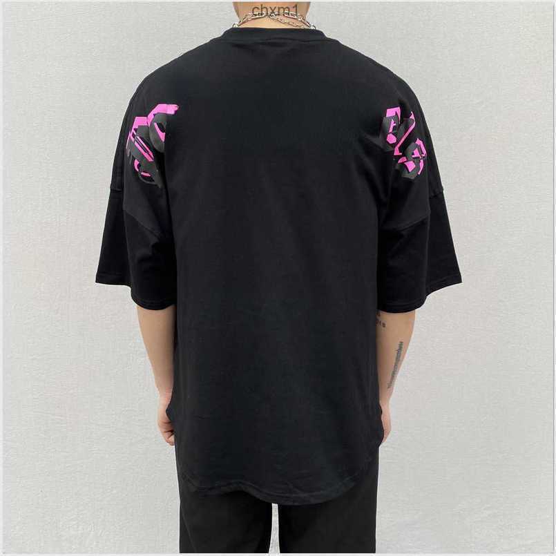 

Luxury Mens Womens Palms Angles Designer t Shirts Printed Fashion Man T-shirt Quality Cotton Casual Tees Unisex Short Sleeve 113mft, Purple characters on black background