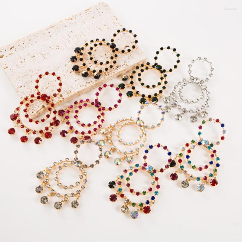 

Dangle Earrings Round Circles For Women Luxury Vintage Ear Accessories Pendientes Elegant Chandelier Pendant Jewelry