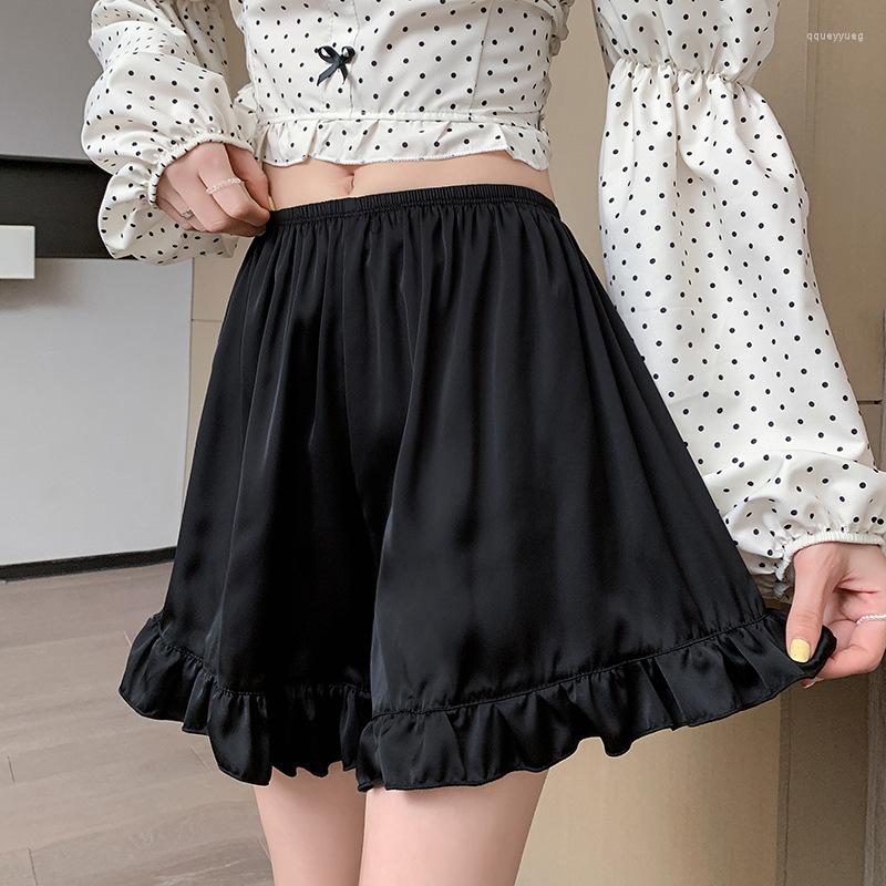 

Women's Panties Spring Summer Ruffled Safety Pants Women's Casual Outer Anti-glare Home Shorts Plus-size Thin Loose High-waist Leggings, White