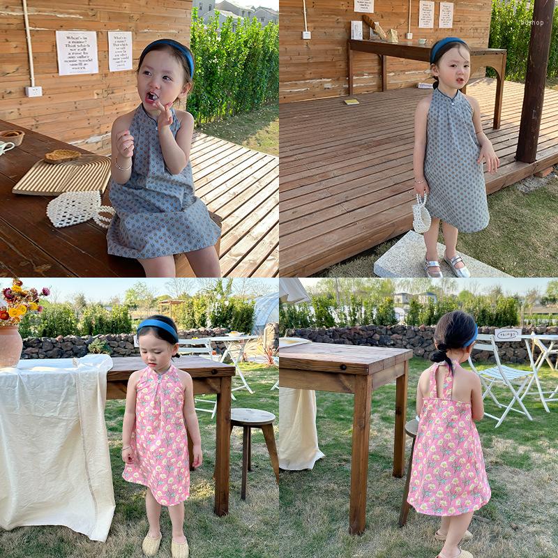 

Girl Dresses 2023 Summer Girls' Cheongsam Sweet And Cute Tank Top Dress, Pink