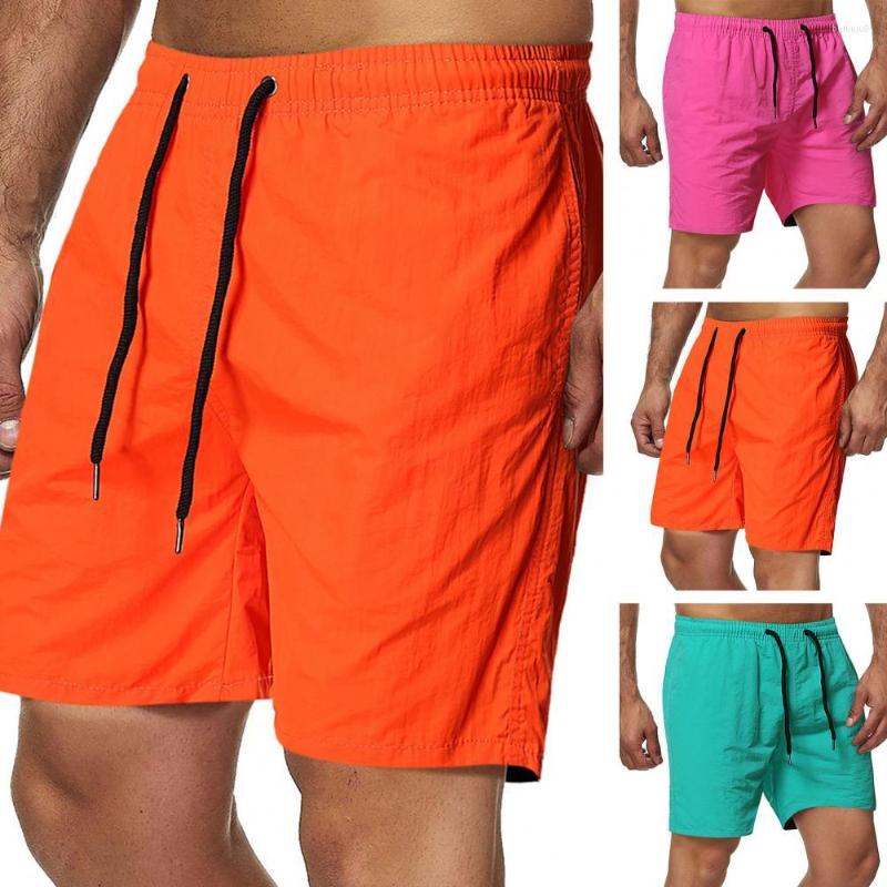 

Men's Shorts Soft Men Sport Comfortable Drawstring Summer Workout, Orange