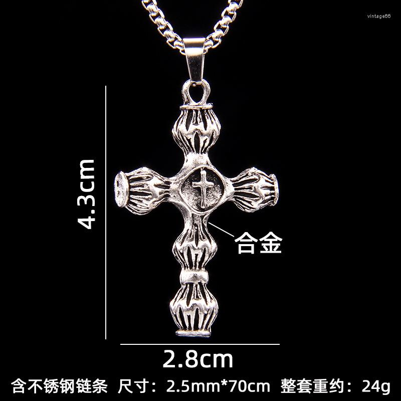 

Pendant Necklaces WANGAIYAO Fashion Hip Hop Three-dimensional Bamboo Slub Clavicle Chain Personality Everything Crucifix Necklace Men's