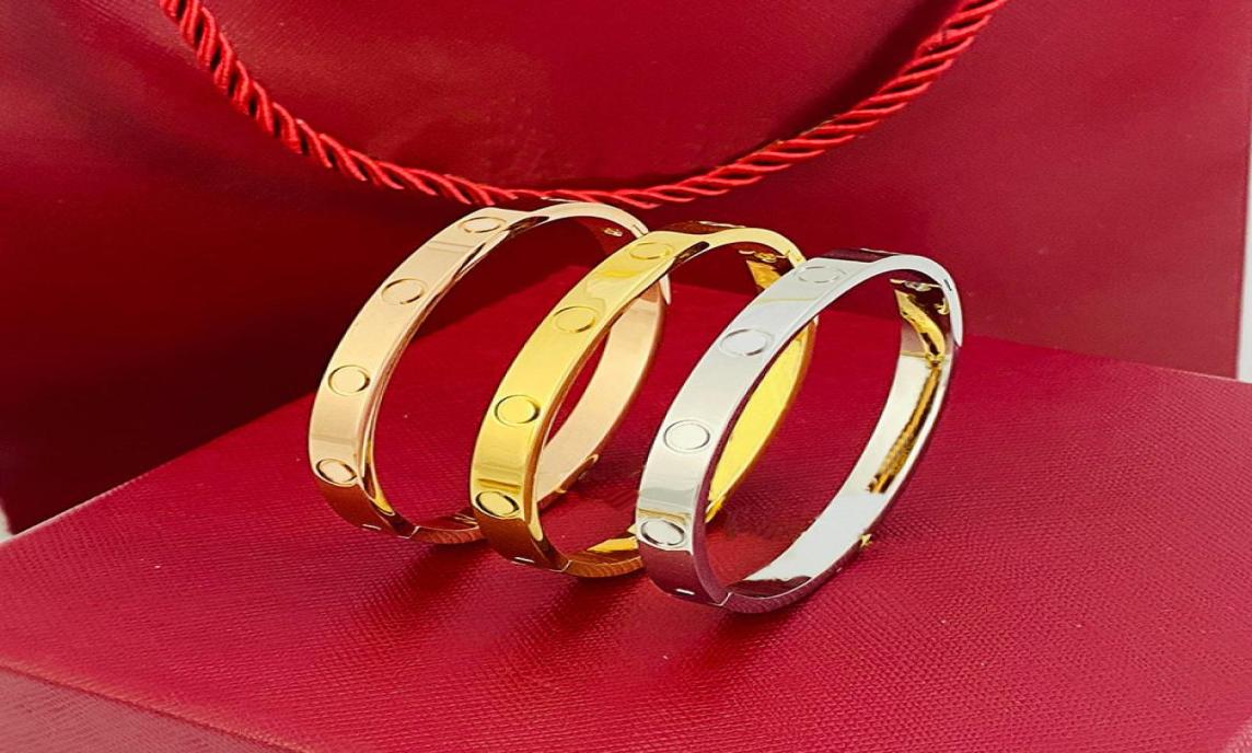 

Lovers Bracelets Bangles Women Men High quality simple buckle Titanium Steel Gold Silver No Screw Screwdriver Couple Bracelets jew1471441