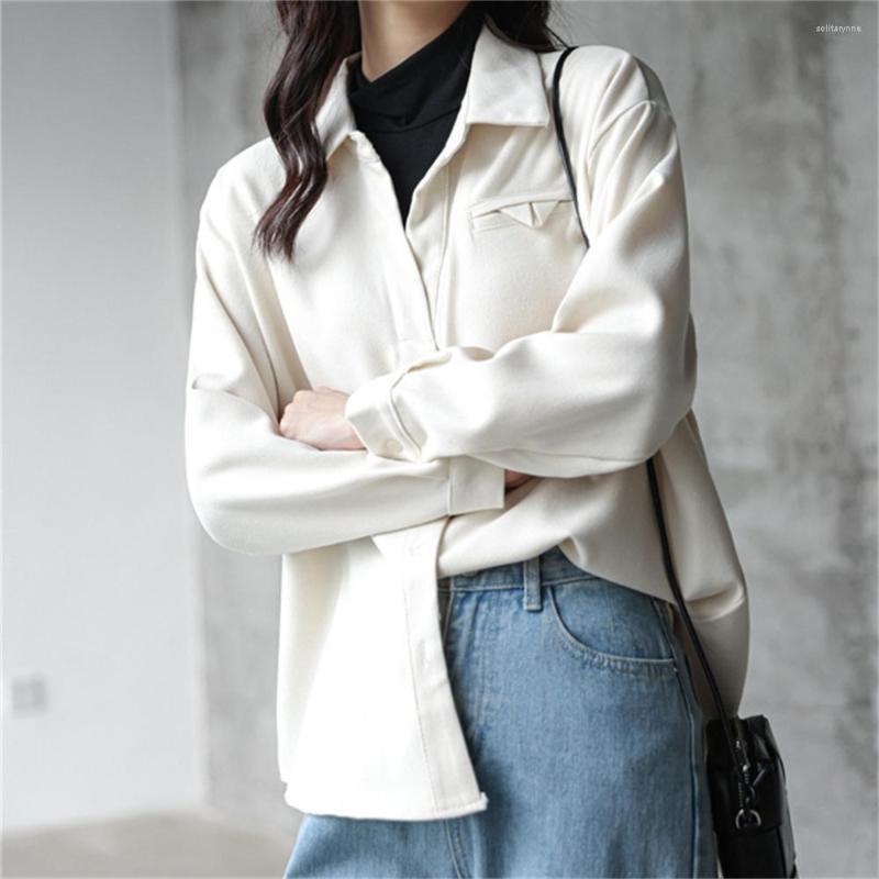 

Women' Blouses PLAMTEE High Street Work Wear Women Shirts -XL 2023 Female Warm Thicken Lapel Office Lady Minimalist Loose Chic, Caramel