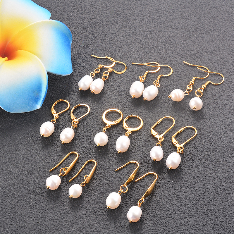 

Stainless Steel Irregular Natural Pearl Earrings Fashion Temperament Versatile Stud Earrings Elegant Ladies Jewelry Dropshipping